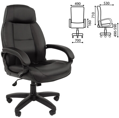 Кресло офисное BRABIX &quot;Formula EX-537&quot;, экокожа, черное, 531388