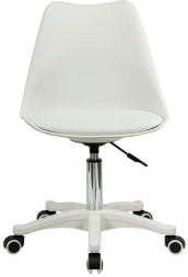 Кресло стул BRABIX &quot;Eames MG-310 PL&quot;, пластик белый, экокожа белая, 532926