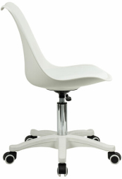 Кресло стул BRABIX &quot;Eames MG-310 PL&quot;, пластик белый, экокожа белая, 532926