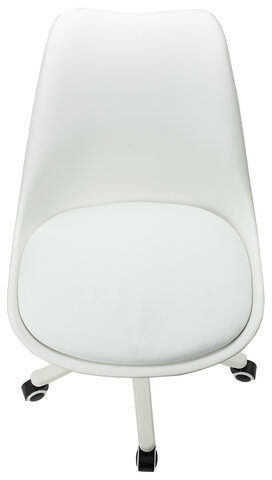 Кресло стул BRABIX &quot;Eames MG-310 PL&quot;, пластик белый, экокожа белая, 532926