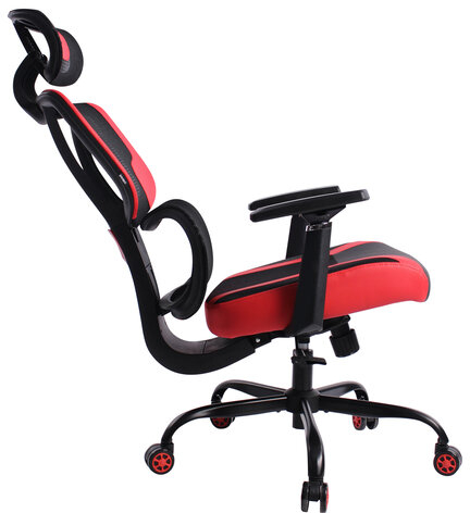 Кресло BRABIX PREMIUM &quot;Toxin GM-520&quot;, синхромеханизм, экокожа/сетка/ткань, черное/красное, 532950