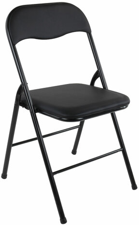 Стулья складные BRABIX &quot;Golf CF-007&quot;, КОМПЛЕКТ 2 шт., черный каркас, кожзам черный, 533029