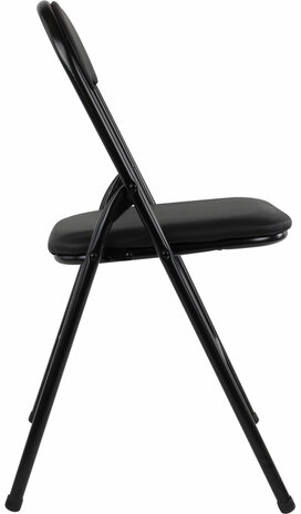 Стулья складные BRABIX &quot;Golf CF-007&quot;, КОМПЛЕКТ 2 шт., черный каркас, кожзам черный, 533029