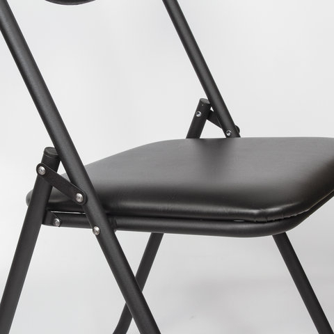 Стул для посетителей складной &quot;Jack Black&quot;, черный каркас, кожзам черный, Jack V-Cerata