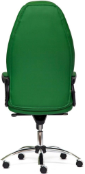 Кресло BOSS люкс (хром) кож/зам, зеленый/зеленый перфорированный, 36-001/36-001/06
