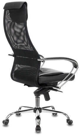 Кресло офисное BRABIX PREMIUM "Stalker EX-609 PRO", хром, мультиблок, ткань-сетка/экокожа, черное, 532416, EX609PRO_532416