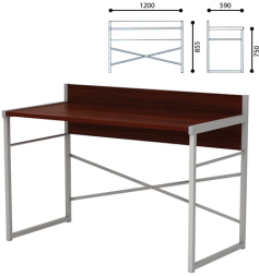 Стол письменный на металлокаркасе, 1200х590х855 мм, серый каркас, ЛДСП, &quot;орех&quot;, Д-248