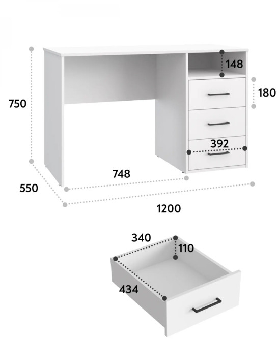 Стол Оскар ОС-20 белый структурный