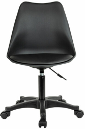 Кресло стул BRABIX &quot;Eames MG-310 PL&quot;, пластик черный, экокожа черная, 532927