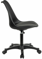 Кресло стул BRABIX &quot;Eames MG-310 PL&quot;, пластик черный, экокожа черная, 532927