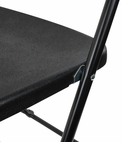 Стулья складные BRABIX &quot;Golf CF-002&quot;, КОМПЛЕКТ 4 шт., черный каркас, пластик черный, 533030