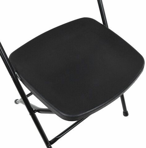 Стулья складные BRABIX &quot;Golf CF-002&quot;, КОМПЛЕКТ 4 шт., черный каркас, пластик черный, 533030