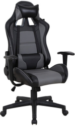 Кресло компьютерное BRABIX &quot;GT Racer GM-100&quot;, две подушки, экокожа, черное/серое, 531926