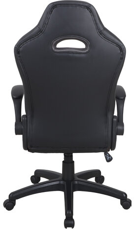 Кресло компьютерное BRABIX &quot;Skill GM-005&quot;, откидные подлокотники, экокожа, черное/голубое, 532497