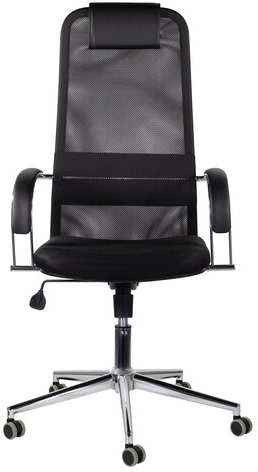 Кресло офисное BRABIX &quot;Pilot EX-610 CH&quot; premium, хром, ткань-сетка, черное, 532417