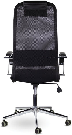 Кресло офисное BRABIX &quot;Pilot EX-610 CH&quot; premium, хром, ткань-сетка, черное, 532417