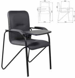 Кресло со столом BRABIX &quot;Samba CF-108 BOX-2&quot;, черный каркас, кожзам черный, разобрано, 533217