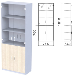 Шкаф закрытый со стеклом Бюджет
