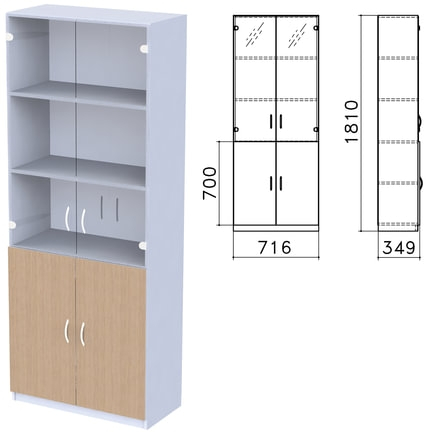 Шкаф закрытый со стеклом Бюджет