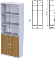 Шкаф закрытый со стеклом Бюджет
