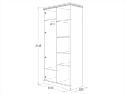 Шкаф 2-х дв. для одежды и белья Ольга 12 (МДФ)