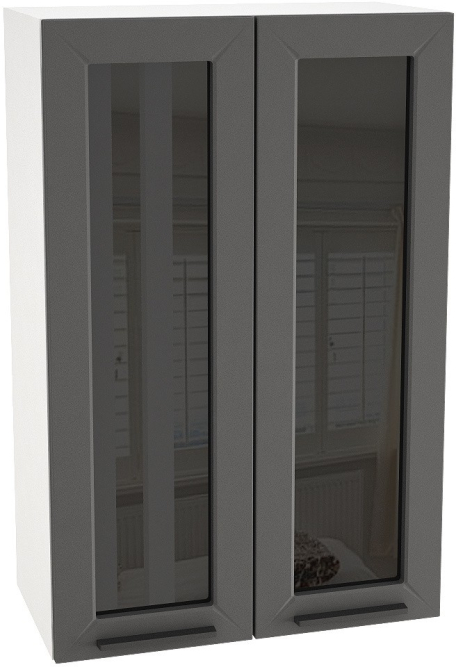 Шкаф верхний высокий со стеклом с 2 ств.ШВС 609 Глетчер