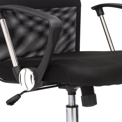 Кресло BRABIX &quot;Flash MG-302&quot;, с подлокотниками, хром, черное, 530867