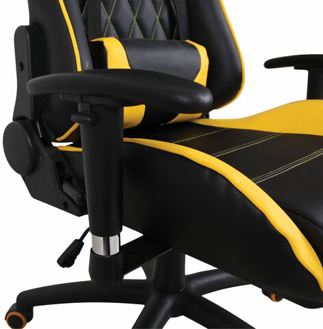 Кресло компьютерное BRABIX &quot;GT Master GM-110&quot;, две подушки, экокожа, черное/желтое, 531927
