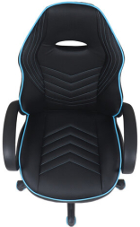 Кресло компьютерное BRABIX &quot;Flame GM-004&quot;, экокожа, черное/голубое, 532498