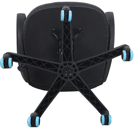 Кресло компьютерное BRABIX "Flame GM-004", экокожа, черное/голубое, 532498