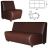 Диван мягкий трехместный &quot;Клауд&quot;, &quot;V-600&quot;, 1540х750х780 мм, без подлокотников, экокожа, коричневый