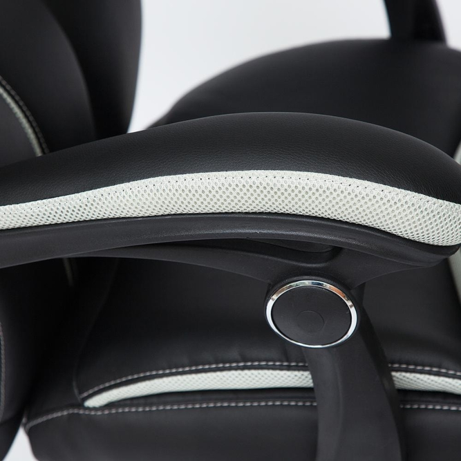 Кресло CAMBRIDGE кож/зам/ткань, черный/св.серый, 36-6/14