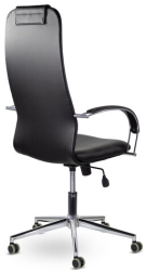Кресло офисное BRABIX "Pilot EX-610 CH" premium, хром, кожзам, черное, 532418