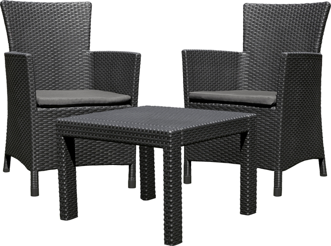 Комплект садовой мебели из ротанга Розарио балкон (Rosario balcony set) графит