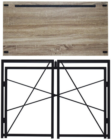 Стол на металлокаркасе BRABIX &quot;LOFT CD-002&quot;, 1000х500х750 мм, складной, цвет дуб антик, 641213