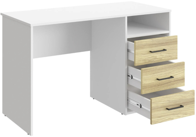 Стол Оскар ОС-20 белый структурный/блэквуд ячменный