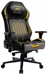 Кресло BRABIX PREMIUM &quot;Tanos GM-180&quot;, мультиблок, 4D подлокотники, литой поролон, черное/желтое, 532953