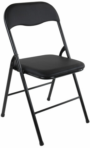 Стулья складные BRABIX &quot;Golf CF-007&quot;, КОМПЛЕКТ 4 шт., черный каркас, кожзам черный, 533032