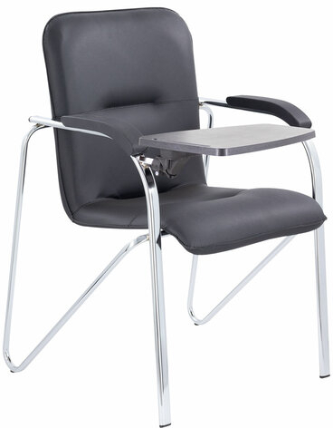 Кресло со столом BRABIX &quot;Samba CF-108 BOX-2&quot;, хром каркас, кожзам черный, разобрано, 533218