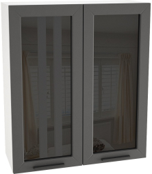 Шкаф верхний высокий со стеклом с 2 ств. ШВС 809 Глетчер