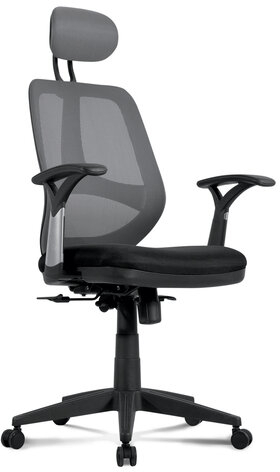 Кресло BRABIX &quot;Saturn ER-400&quot;, с подголовником, комбинированное, черное/серое, 530871