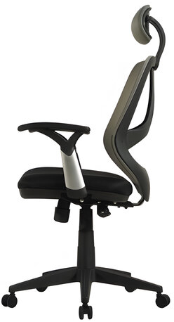 Кресло BRABIX "Saturn ER-400", с подголовником, комбинированное, черное/серое, 530871