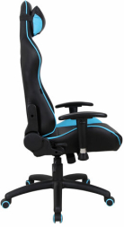 Кресло компьютерное BRABIX &quot;GT Master GM-110&quot;, две подушки, экокожа, черное/голубое, 531928