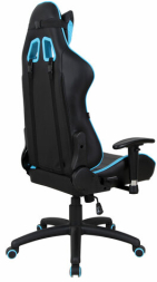 Кресло компьютерное BRABIX &quot;GT Master GM-110&quot;, две подушки, экокожа, черное/голубое, 531928