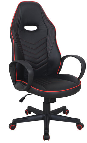 Кресло компьютерное BRABIX &quot;Flame GM-004&quot;, экокожа, черное/красное, 532499