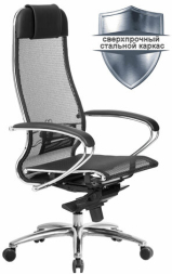 Кресло офисное МЕТТА &quot;SAMURAI&quot; S-1.04, сверхпрочная ткань-сетка, черное