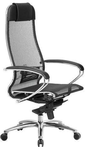 Кресло офисное МЕТТА &quot;SAMURAI&quot; S-1.04, сверхпрочная ткань-сетка, черное