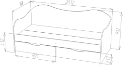 Кровать с ящиками БОКС