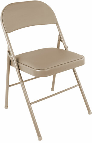 Стулья складные BRABIX &quot;Golf Plus CF-003&quot; КОМФОРТ, КОМПЛЕКТ 4шт., бежевый каркас, кожзам бежевый, 533033