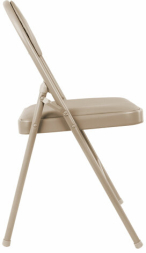 Стулья складные BRABIX "Golf Plus CF-003" КОМФОРТ, КОМПЛЕКТ 4шт., бежевый каркас, кожзам бежевый, 533033